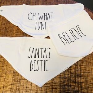 Rae Dunn Christmas Baby Bib Set of 3 NWT